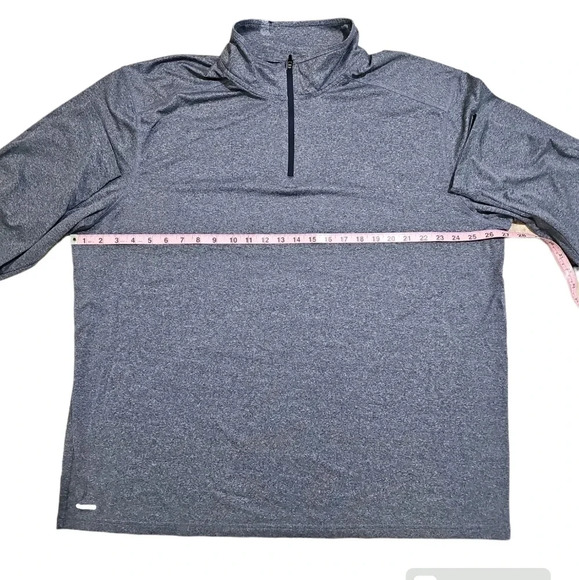 Starter 2XL Gray Speckle Quarter Zip Long Sleeve Athletic Performance Shirt Y2K - Picture 5 of 6